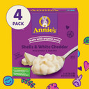 Annie'S Shells And White Cheddar Mac And Cheese With Organic Pasta, Dinner Side Or Snacks, 4 Ct, 24 Oz