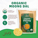Jiva Organic Yellow Moong Dal 2 Lb - Non-Gmo, Gluten Free - Great For Kitchari - Split Yellow Mung Beans