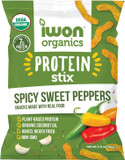 Iwon Organics Mesquite Bbq Flavor Snack Stix, High Protein And Organic Healthy Snacks, 8 Bags, 1.5 Ounce