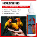 Morning Bird Calcium Plus Liquid Supplement For Birds - Liquid Calcium Formula With Magnesium And Vitamin D3 Calcium Supplement For All Birds  8 Fl Oz