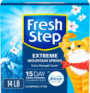 Fresh Step Extreme Clumping Litter With Febreze Freshness, Mountain Spring Scent Clumping Cat Litter With Guaranteed Odor Control, 14 Lb. Box