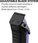 Andis Easy Clip Adjustable Blade Cordless Ii Dog Clipper, 10 Piece Kit, Lithium-Ion Battery, Purple, 560017