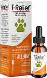 T-Relief Pet Allergy Support Drops For Dogs & Cats Itchy Relief Supports Healthy Skin & Coat Natural Medicine Helps Soothe Hot Spot Itching Paws Licking Runny Nose Sneezing Watery Eyes - 1.69 Fl Oz