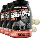 Bully Max 2-In-1 Puppy Vitamins - 30 Chewable Tablets For Development And Growth Of Puppies - Dog Treats, Vitamin & Supplements For Small Dogs & Large Breed Growing Pups - Can Be Used As Food Topper