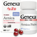 Genexa Arnica For Pain Relief | Alleviate Muscle & Joint Pain, Soreness & Stiffness | Reduces Bruises & Swelling | Organic Grape Flavor | Homeopathic Remedy Made Clean | 100 Chewable Tablets?