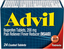 Advil Pain Reliever And Fever Reducer, Ibuprofen 200Mg For Pain Relief - 24 Coated Tablets