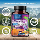 Glucosamine Chondroitin Supplement - 2100Mg Joint Health Supplement With Msm Turmeric & Boswellia - Quercetin For Cartilage, Flexibility & Mobility - Triple Strength Glucosamine Sulfate - 60 Capsules