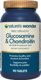 Nature'S Wonder Triple Strength Glucosamine Chondroitin With Msm And Hyaluronic Acid And Boswellia For Joint Health, Supports Joint Flexibility And Mobility, 45 Day Supply, 90 Tablets