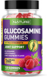 Built By Nature Glucosamine Gummies  Joint Support Supplement  Delicious Raspberry Flavor  Non-Gmo  60 Gummies