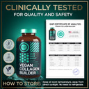 Wild Fuel Vegan Collagen Builder - Biotin, Organic Superfood, Amino Acids Glycine, Lysine, Proline Plant-Based Collagen Booster Supplements - 30 Organic Extract Tablets