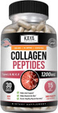 Kaya Naturals Multi Collagen Peptides Complex Powder For Women And Men, Types I, Ii, Iii, V & X | 60 Count Capsules