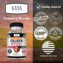 Kaya Naturals Multi Collagen Peptides Complex Powder For Women And Men, Types I, Ii, Iii, V & X | 60 Count Capsules