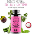 Vegan Collagen Builder W/ Hyaluronic Acid  Hair Skin And Nails Vitamins For Youthful Glow | Keratin & Elastin Booster | Bones, Cartilage, Tendons | Vitamin A, L-Lysine | Vegetarian | Non-Gmo, 60 Ct