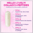 Multi Collagen Peptides For Women - Best Collagen Hydrolyzed Complex 5 Types, Grass Fed Peptides For Hair, Skin, Nail, Bone & Joint Health Support, Collagen Powder Caps For Women & Men - 120 Capsules