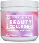 Bioemblem Beauty Collagen - 11G Hydrolyzed Multi-Collagen Peptides, Hyaluronic Acid, Vitamin C & Biotin - Bovine, Fish & Eggshell Membrane Collagen - Skin, Hair, Nail, & Joint Health - 30 Servings