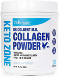 Keto Zone Dr. Colbert Md Hydrolyzed Collagen Powder | Unflavored | By Divine Health | Chicken & Marine Collagen Peptides | Hair, Skin And Nails Support