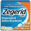 Zegerid Otc 24-Hour Heartburn Relief, The Only Proton Pump Inhibitor With Omeprazole 20Mg + Sodium Bicarbonate, Treats Frequent Heartburn, 14Ct Capsules
