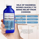 Gericare Milk Of Magnesia, Magnesium Hydroxide 1200Mg| Fast Overnight Constipation Relief| Cramp-Free Saline Laxative & Stool Softener| Antacid For Heartburn & Indigestion| Original Flavor| 16 Fl Oz