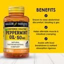 Mason Natural Peppermint Oil 50 Mg Enteric Coated Supplement, 90 Day Supply Of Gastrointestinal Support For Normally Functioning Bowel, Softgel Pills