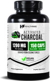 Activated Charcoal Capsules 1200 Mg | 150 Vegan Capsules | Coconut-Sourced Charcoal | Natural Internal Cleanse Support | Non-Gmo & Gluten-Free | Made In Usa