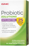 Gnc Probiotic Solutions With Enzymes, Provides Digestive And Immune Support, 25 Billion Cfus, 60 Vegetarian Capsules, 60 Servings