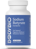 Bodybio Sodium Butyrate - Postbiotic For Gut Health, Leaky Gut Repair, Digestive Support, Bloating Relief, & Microbiome Balance - Butyric Acid Supplement For Gi Wellness