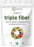 Micro Ingredients Organic Triple Fiber Powder, 2Lb | Natural Prebiotic To Support Digestive & Gut Health | Soluble, Easily Digestible | Unflavored, Vegan