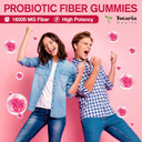 9-In-1 Probiotic Fiber Gummies For Adults & Teens 16G Fiber Per Serving, Psyllium Fiber Supplement With 5 Billion Cfu Bacillus Coagulans, Inulin, Acv For Digestive, Gut & Immune Wellness - 60 Gummies