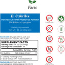 Bacillus Subtilis Probiotic Powder 200 Billion Cfu'S | No Additives | Digestive & Immune Support | High Potency | B. Subtilis | 30 Gram (1.05 Oz)