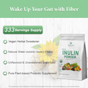 Organic Inulin Powder, Pure Inulin Prebiotic Supplement Natural Soluble Fibers Sweetener For Digestive Function, Unflavored & Unsweetened Superfood For Smoothie, Gluten Free, Vegan, 2.2 Lb