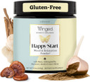 Winged Wellness Happy Start, Mood Boosting Drink Mix Powder For Women - Happy Mind & Hormonal Health, Mood Support Supplement With Red Maca, Ashwagandha, Mushrooms & More - Chocolate, 30 Servings