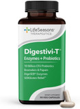 Lifeseasons Digestivi-T - Digestive Enzymes & 10 Billion Cfu Probiotic Supplement - Supports Gut & Immune Health - Bloating & Digestion Relief For Women & Men - 90 Capsules