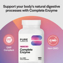 Pureformulas Complete Enzyme | Pancreatic Enzymes 1000Mg (Full Strength) | Pancreatin Digestion Supplement With Protease, Amylase & Lipase | Digestive Support | Dairy, And Soy Free 180 Tablets
