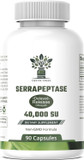 Serrapeptase Supplement - All-Natural, Non-Gmo, Gluten Free Serrapeptase 40000 Spu - Proteolytic Enzymes For Sinus, Respiratory And Joint Health, 100% Vegetarian - 90 Capsules