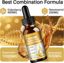 Liposomal Quercetin With Bromelain Liquid Drops - High Absorption Quercetin 1000Mg & Bromelain 500Mg Plus Elderberry,Vitamin C,Zinc For Immune & Antioxidant & Heart & Bone Support- 2 Fl Oz