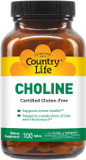 Country Life Choline 266Mg, Certified Gluten Free, Certified Vegan, Certified Halal - 100 Tablets Country Life Choline 266Mg, Certified Gluten Free, Certified Vegan, Certified Halal - 100 Tablets