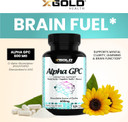 Alpha Gpc Choline Supplement 600Mg, 99%+ Highly Purified, Highly Bioavailable Source Of Choline,120 Veggie Capsules, Cognitive Enhancer Nootropic, Supports Memory & Brain Function, Boosts Focus & Mood