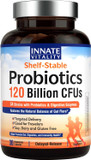 Innate Vitality Probiotics 120 Billion Cfus For Men & Women, 34 Strains With Prebiotics & Digestive Enzymes, Immune & Digestive Health, Delayed Release, Shelf Stable, 30 Vegan Capsules