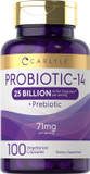 Carlyle Probiotics For Men And Women | 25 Billion Cfu | With Prebiotics | 100 Capsules | Vegetarian, Non-Gmo, & Gluten Free Supplement Carlyle Probiotics For Men And Women | 25 Billion Cfu | With Prebiotics | 100 Capsules | Vegetarian, Non-Gmo, & Gluten Free Supplement