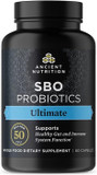 Ancient Nutrition Probiotics, Sbo Probiotics Ultimate 50 Billion Cfus*/Serving, Digestive And Immune Support, Gluten Free, Ancient Superfoods Blend, 60 Capsules