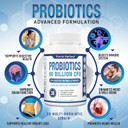 Purely Optimal Premium Probiotics 60 Billion Cfu W/Organic Prebiotics & Digestive Enzymes