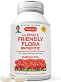 Andrew Lessman Ultimate Friendly Flora Probiotic 60 Capsules - 25 Billion Cfu, Comprehensive Blend Of Five Probiotic Strains, Powerful Immune And Digestive Support. Probiotics For Women Or Men