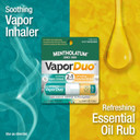 Mentholatum Vapor Duo, Non-Medicated Nasal Vapor Inhaler, Essential Oil Rub, 2-In-1 Aromatherapy Stick Soothes Irritated Nasal Passages Due To Colds & Seasonal Irritants, Natural Menthol & Eucalyptus