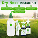 Xlear Dry Nose Relief Kit, All Day Dry Nose Rescue Kit Including Xlear Nasal Spray With Xylitol, Xlear Rescue Nasal Spray, Xlear Nasal Rinse Neti Pot And 50 Refill Packets