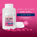 Geri-Dryl Allergy Relief Tablets (400 Count) By Gericare| Diphenhydramine Hci 25Mg Antihistamine Tablets For Sneezing, Runny Nose, Itchy Throats & Eyes| Anti-Allergy Medicine For Adults & Kids