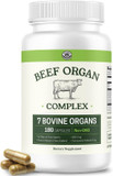 Beef Organ Supplement Grass Fed - 7 Beef Organs Complex From New Zealand - Liver Heart Pancreas Kidney Lung Spleen Bone Marrow - Non-Gmo, No Fillers, Hormone & Antibiotic Free - Carnivore Diet - 180Ct Beef Organ Supplement Grass Fed - 7 Beef Organs Complex From New Zealand - Liver Heart Pancreas Kidney Lung Spleen Bone Marrow - Non-Gmo, No Fillers, Hormone & Antibiotic Free - Carnivore Diet - 180Ct