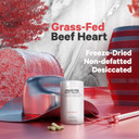 Codeage Grass Fed Beef Heart Supplement - Freeze Dried, Non-Defatted, Desiccated Glandular Supplements - Bovine Meat & Liver Pills - Beef Vitamins For Heart - Non-Gmo -180 Capsules