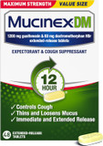 Mucinex Dm 12Hr Maximum Strength Chest Congestion & Cough Medicine For Adults, Cold And Cough Medicine For Excess Mucus Relief, 1200 Mg Guaifenesin & 60 Mg Dextromethorphan Hbr, 48 Bi-Layer Tablets