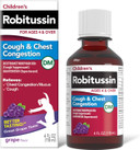 Robitussin Children'S Cough And Chest Congestion Dm, Cough Medicine For Kids, Grape Flavor - 4 Fl Oz Bottle, 300318715130