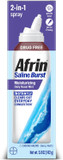 Afrin Saline Burst Moisturizing Daily Mist, Drug Free Isotonic Seawater Saline Nasal Spray With Dual Nozzle For Everyday Congestion And Dry Nose, Sinus Rinse For Nasal Irrigation, 5Oz